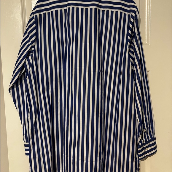 Ralph Lauren Navy and White Striped Button Down Shirt - Picture 3 of 5